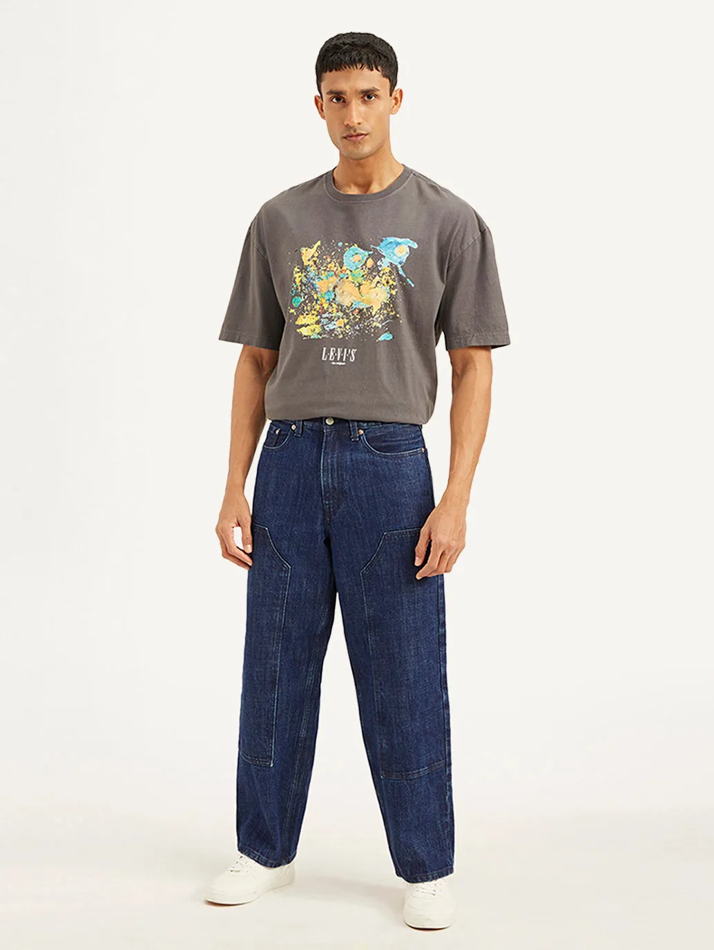 Men's 578 Blue Baggy Fit Mid Rise Jeans