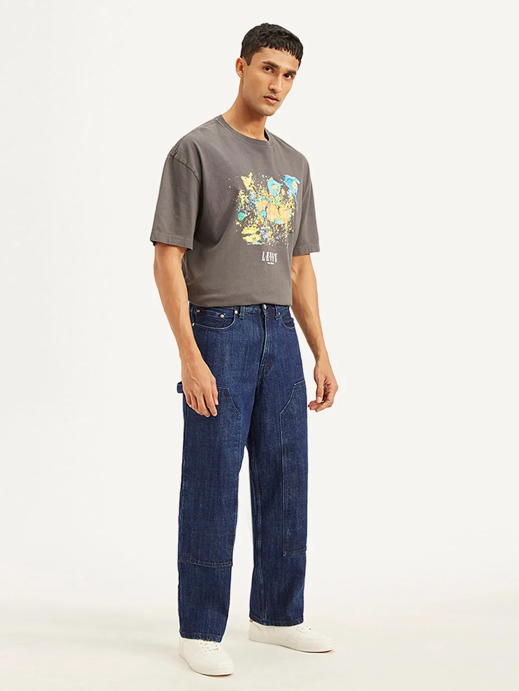 Men's 578 Blue Baggy Fit Mid Rise Jeans