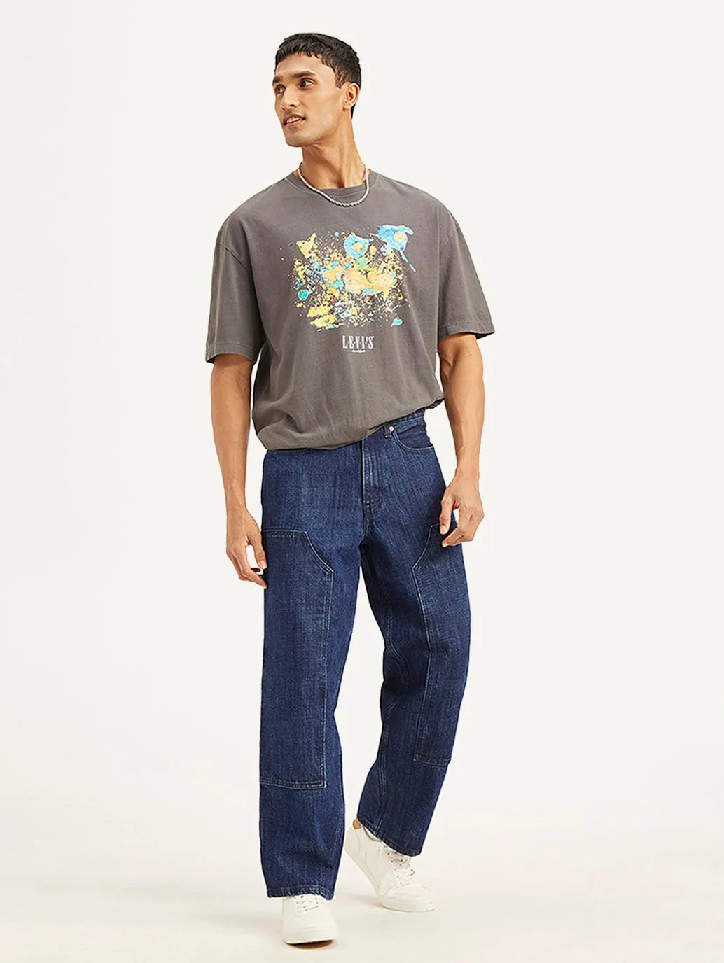 Men's 578 Blue Baggy Fit Mid Rise Jeans