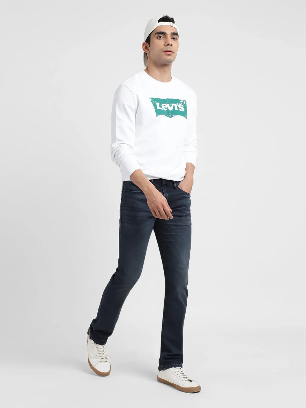 Men's 65504 Blue Skinny Fit Mid Rise Jeans