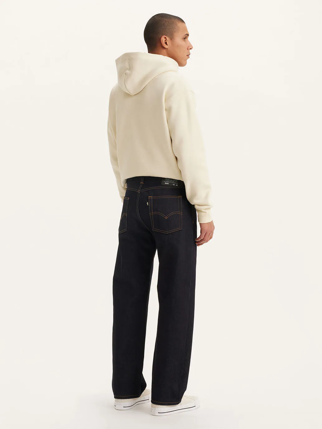 Men's Black Loose Fit Mid Rise Jeans