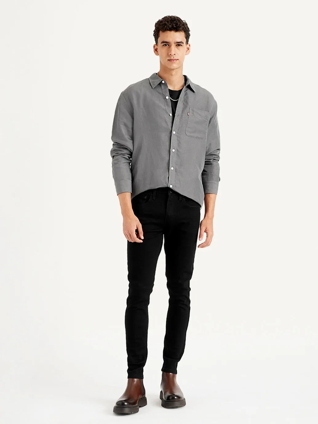 Men's Black Skinny Fit Mid Rise Jeans