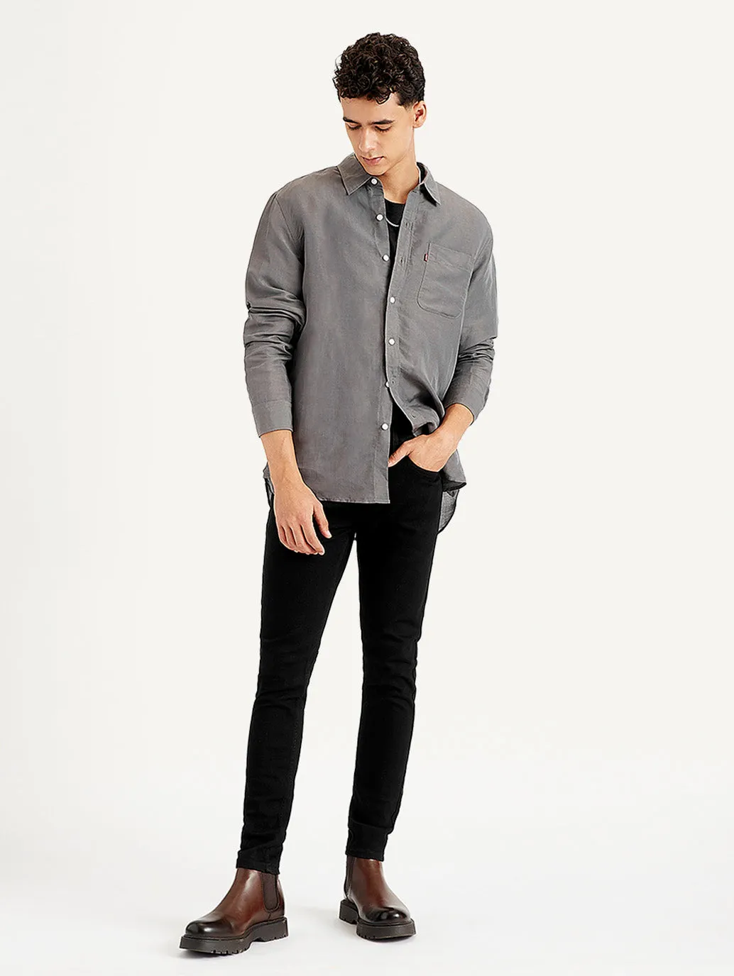 Men's Black Skinny Fit Mid Rise Jeans