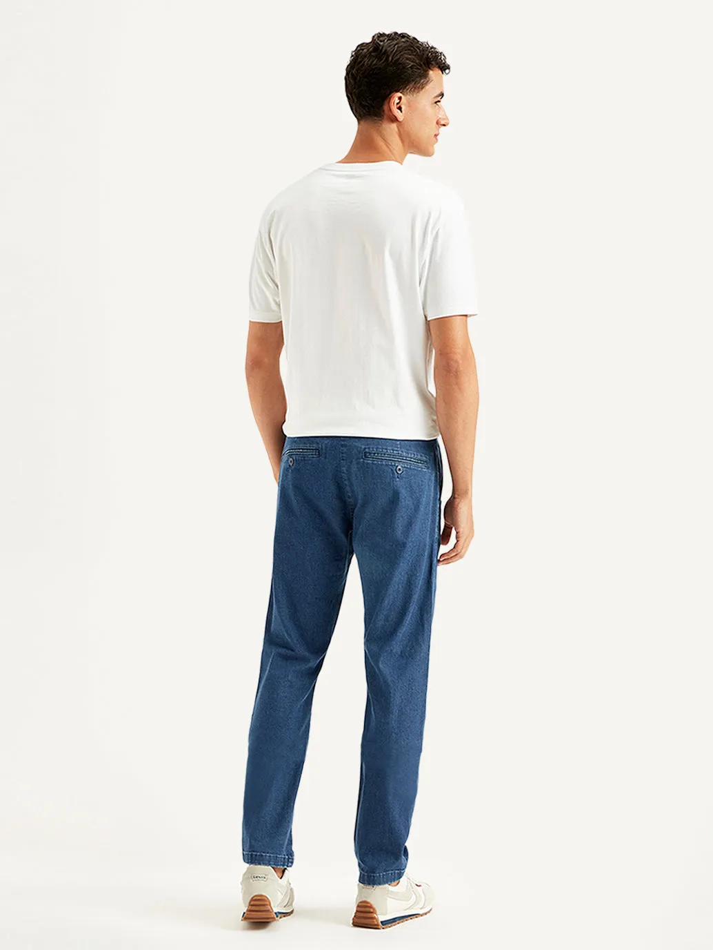 Men's Blue Tapered Fit Mid Rise Jeans