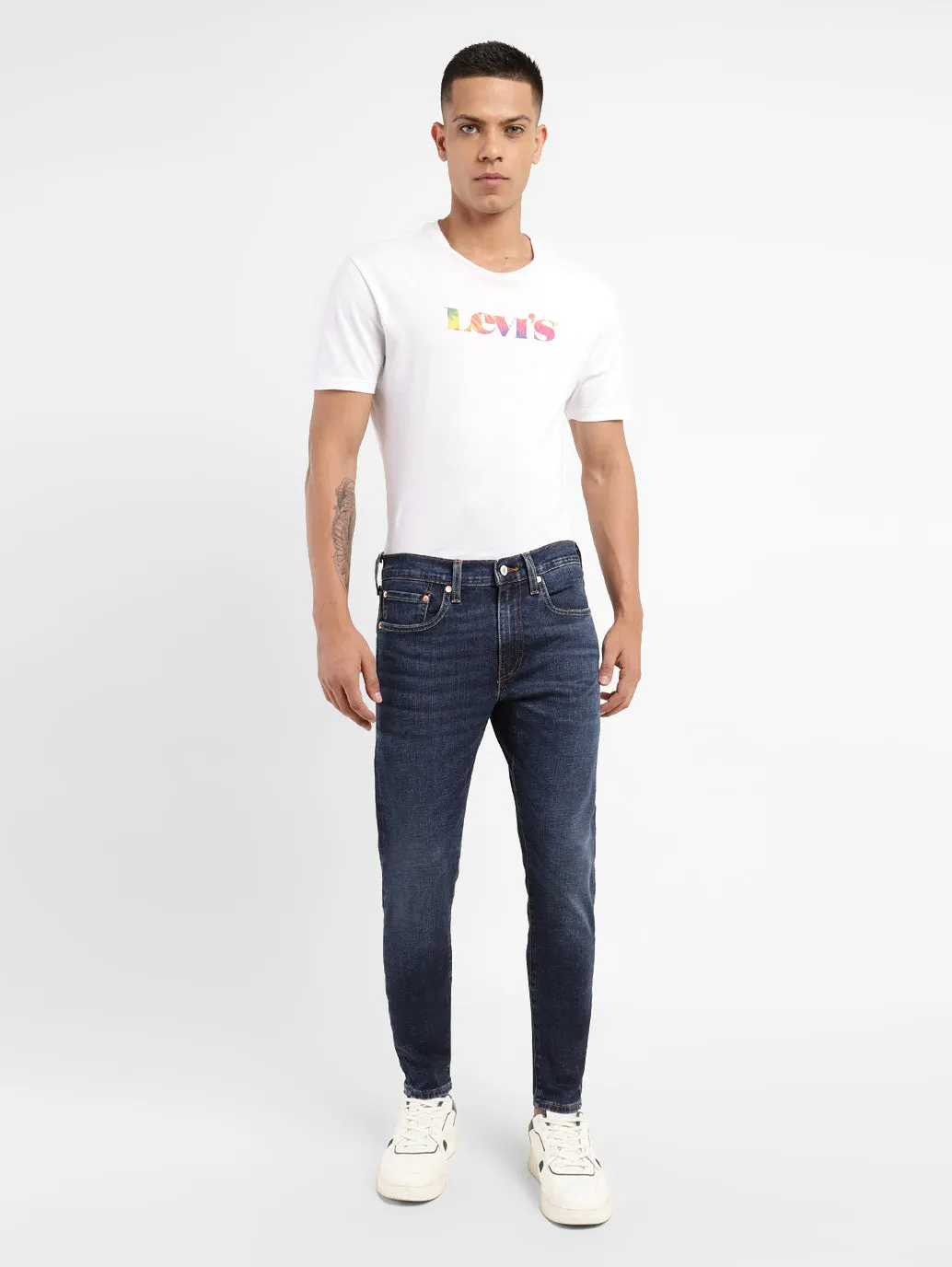 Men's Dark Indigo Skinny Fit Mid Rise Jeans