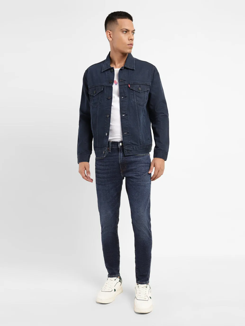 Men's Dark Indigo Skinny Fit Mid Rise Jeans