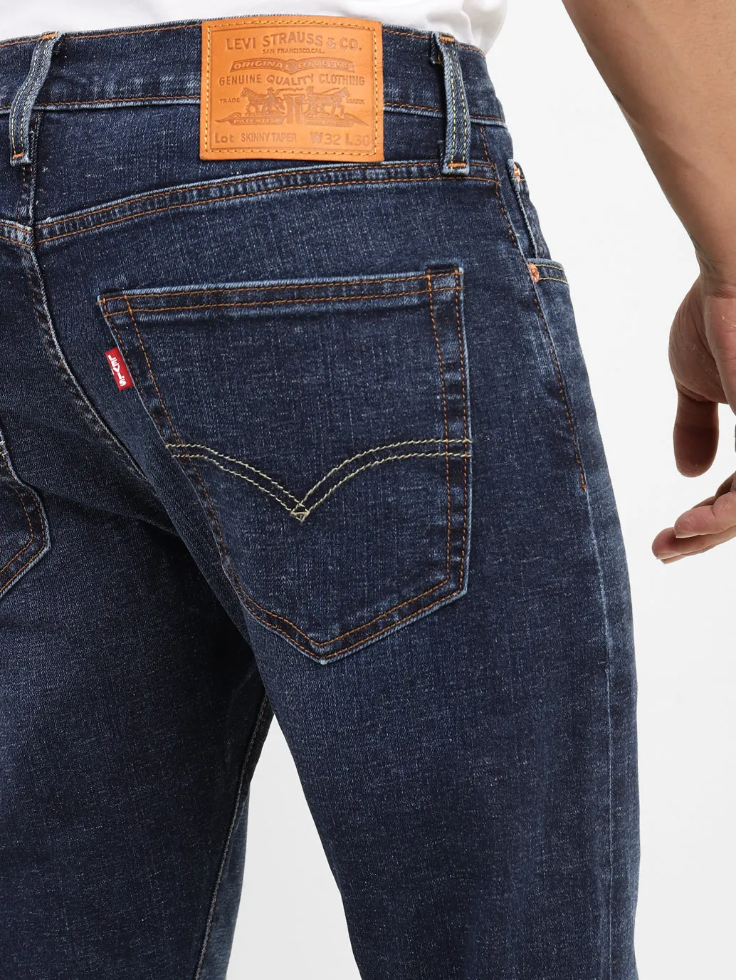 Men's Dark Indigo Skinny Fit Mid Rise Jeans