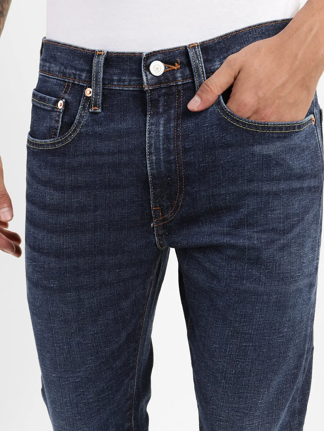 Men's Dark Indigo Skinny Fit Mid Rise Jeans