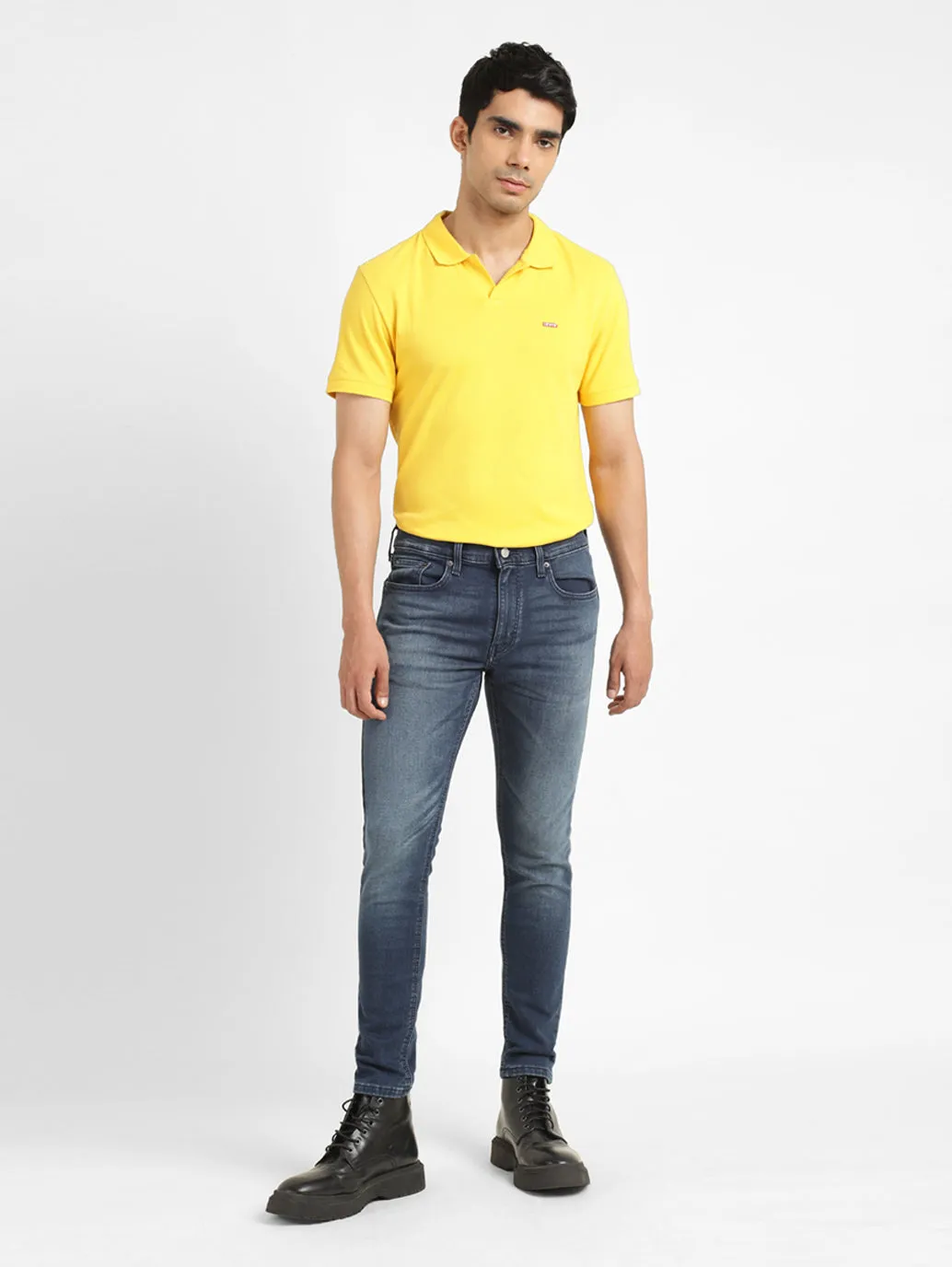 Men's Mid Indigo Skinny Fit Mid Rise Jeans