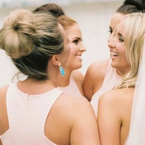 Mermaid Round Neck Long Cheap Pink Satin Bridesmaid Dresses Online, QB0118