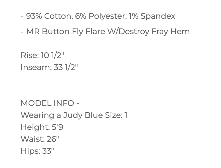 Mid-Rise Flare Button Fly Judy - MRFBFJ