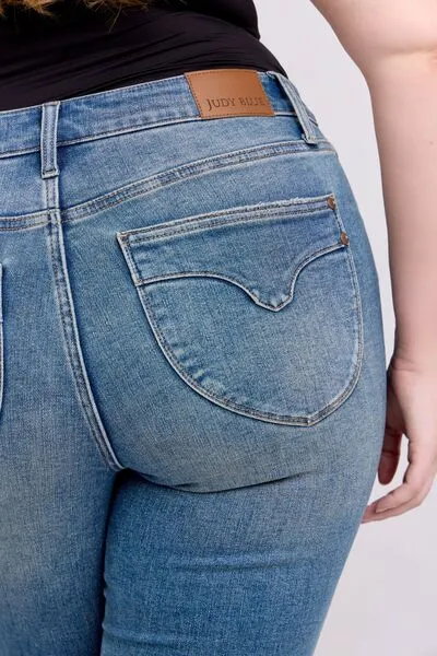 Mid Rise Tummy Control Vintage Wash Jeans