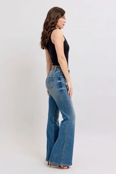 Mid Rise Tummy Control Vintage Wash Jeans