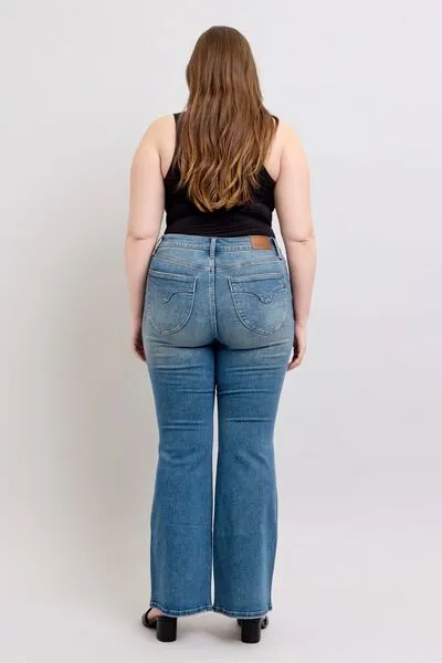 Mid Rise Tummy Control Vintage Wash Jeans