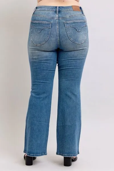 Mid Rise Tummy Control Vintage Wash Jeans