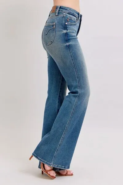 Mid Rise Tummy Control Vintage Wash Jeans