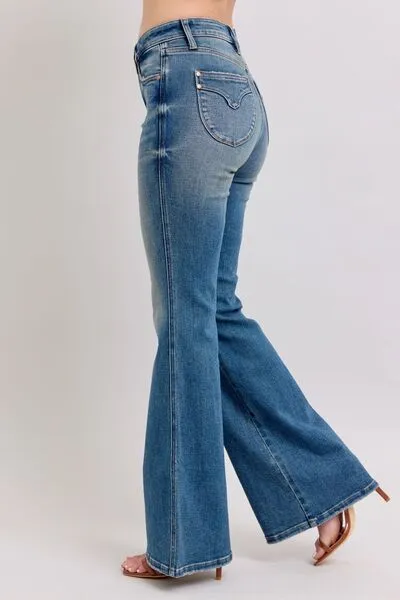 Mid Rise Tummy Control Vintage Wash Jeans
