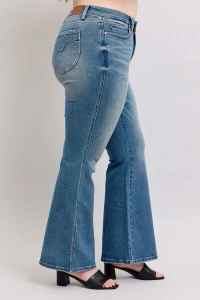 Mid Rise Tummy Control Vintage Wash Jeans