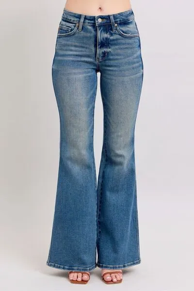 Mid Rise Tummy Control Vintage Wash Jeans