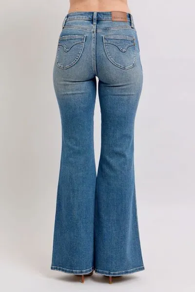 Mid Rise Tummy Control Vintage Wash Jeans