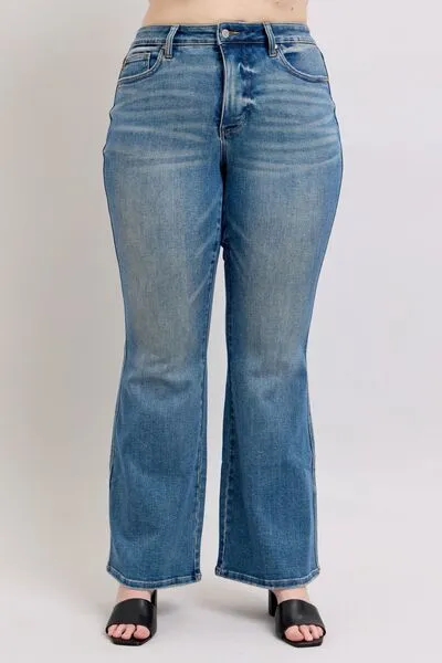 Mid Rise Tummy Control Vintage Wash Jeans