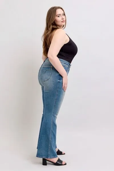 Mid Rise Tummy Control Vintage Wash Jeans