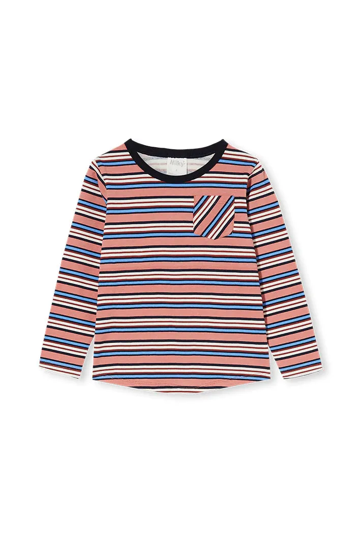 Milky | Earth Stripe Long Sleeve Tee | Sizes 2-7