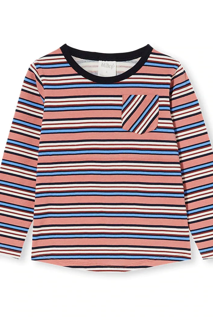 Milky | Earth Stripe Long Sleeve Tee | Sizes 2-7