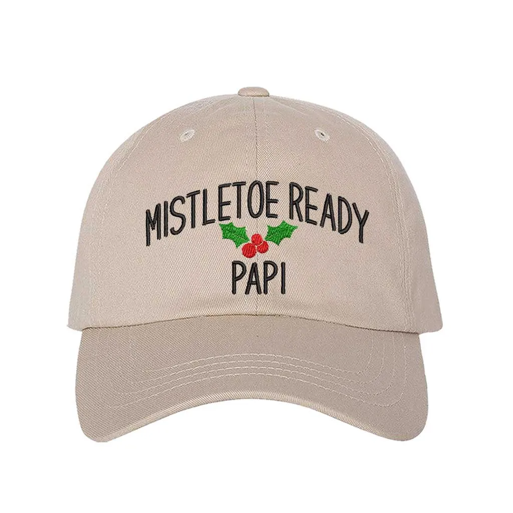Mistletoe Ready Papi Baseball Hat | Fun Spanglish Embroidered Mistletoe Holiday Cap