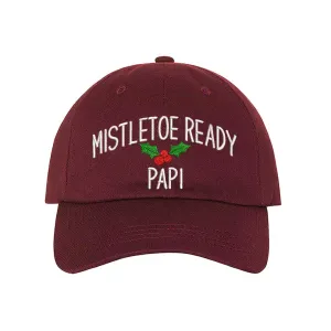 Mistletoe Ready Papi Baseball Hat | Fun Spanglish Embroidered Mistletoe Holiday Cap