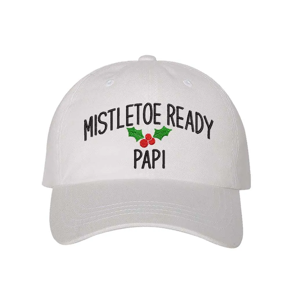 Mistletoe Ready Papi Baseball Hat | Fun Spanglish Embroidered Mistletoe Holiday Cap