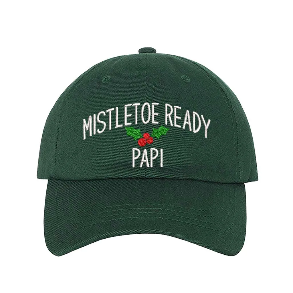 Mistletoe Ready Papi Baseball Hat | Fun Spanglish Embroidered Mistletoe Holiday Cap