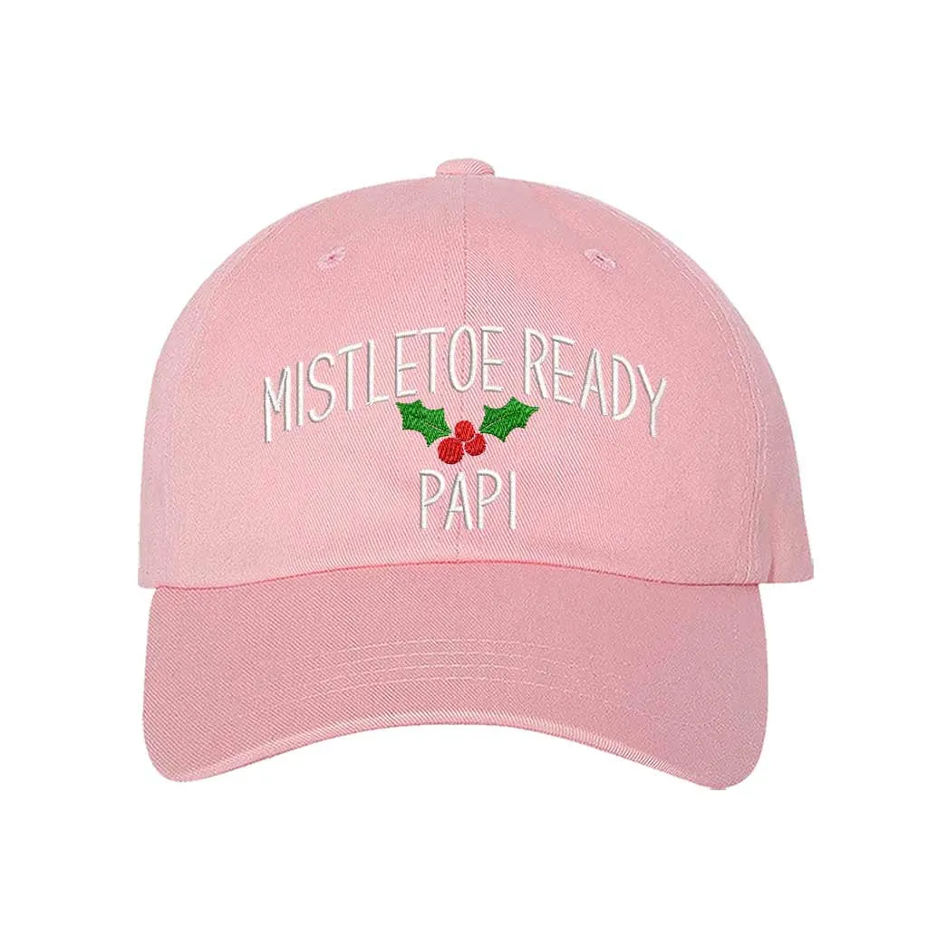 Mistletoe Ready Papi Baseball Hat | Fun Spanglish Embroidered Mistletoe Holiday Cap