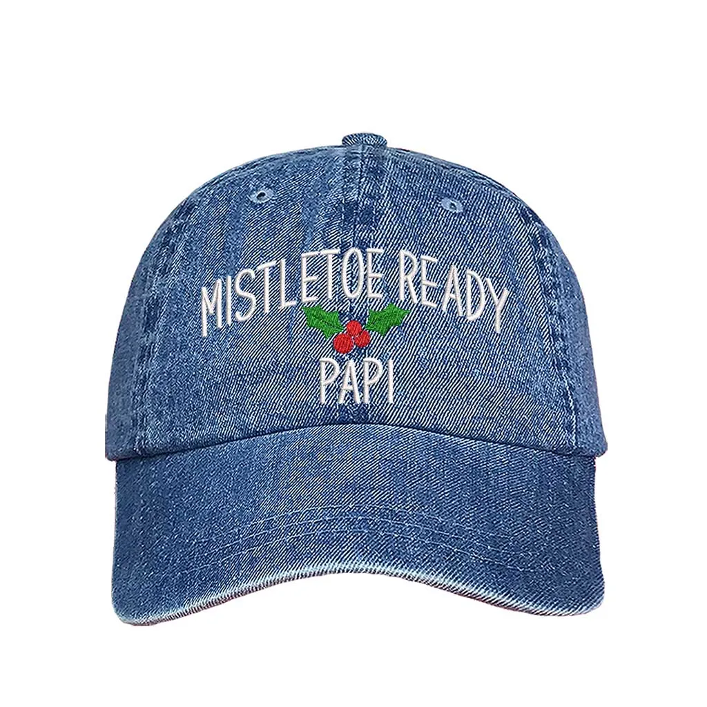 Mistletoe Ready Papi Baseball Hat | Fun Spanglish Embroidered Mistletoe Holiday Cap