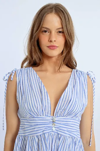 Molly Bracken Short Sleeveless Striped Dress