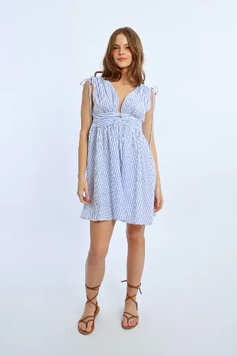 Molly Bracken Short Sleeveless Striped Dress