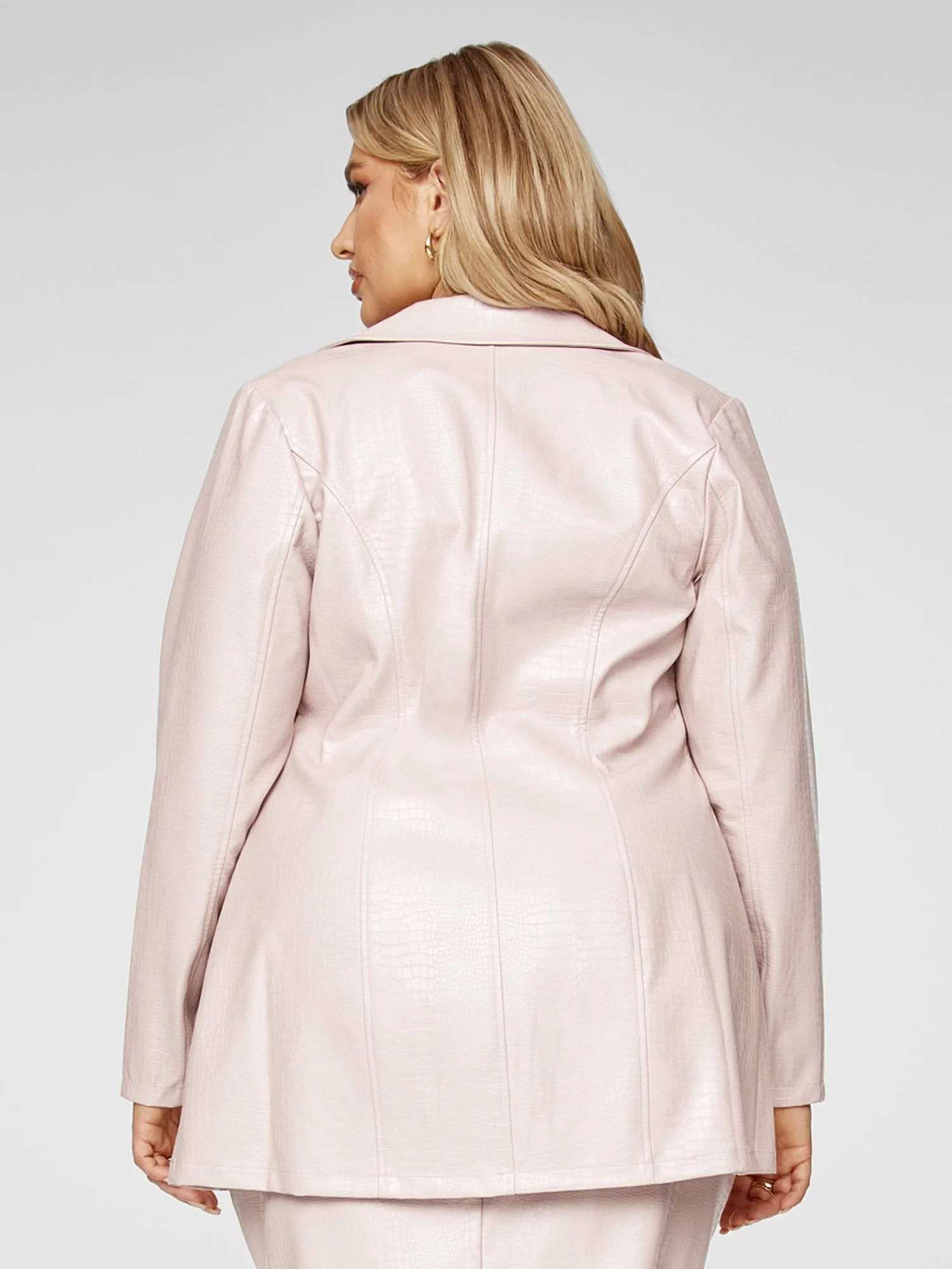 Monet Faux Croc Leather Blazer