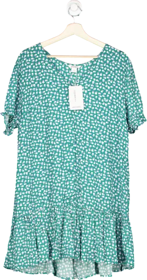 Monki Green Floral Print Dress UK M