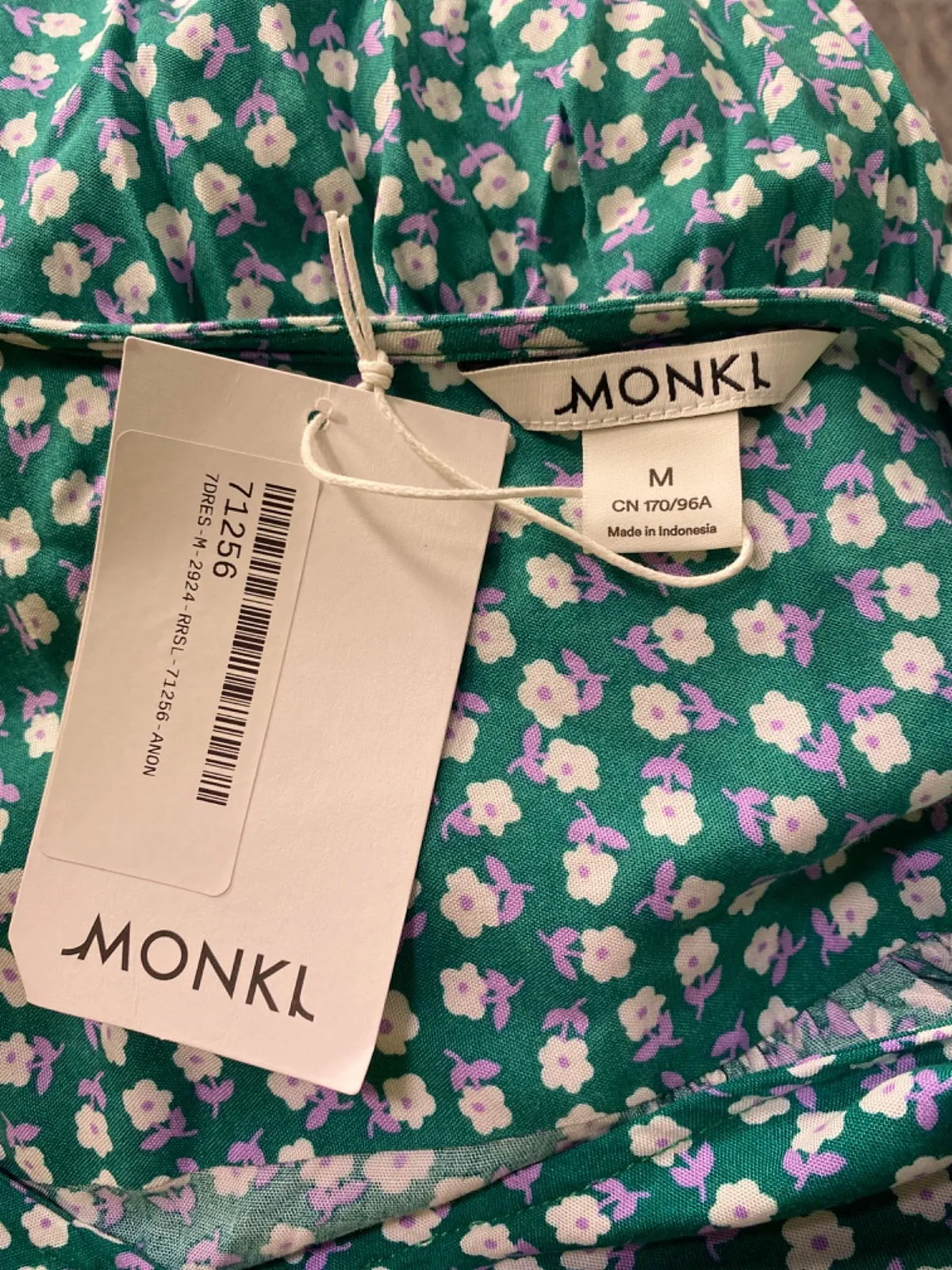 Monki Green Floral Print Dress UK M