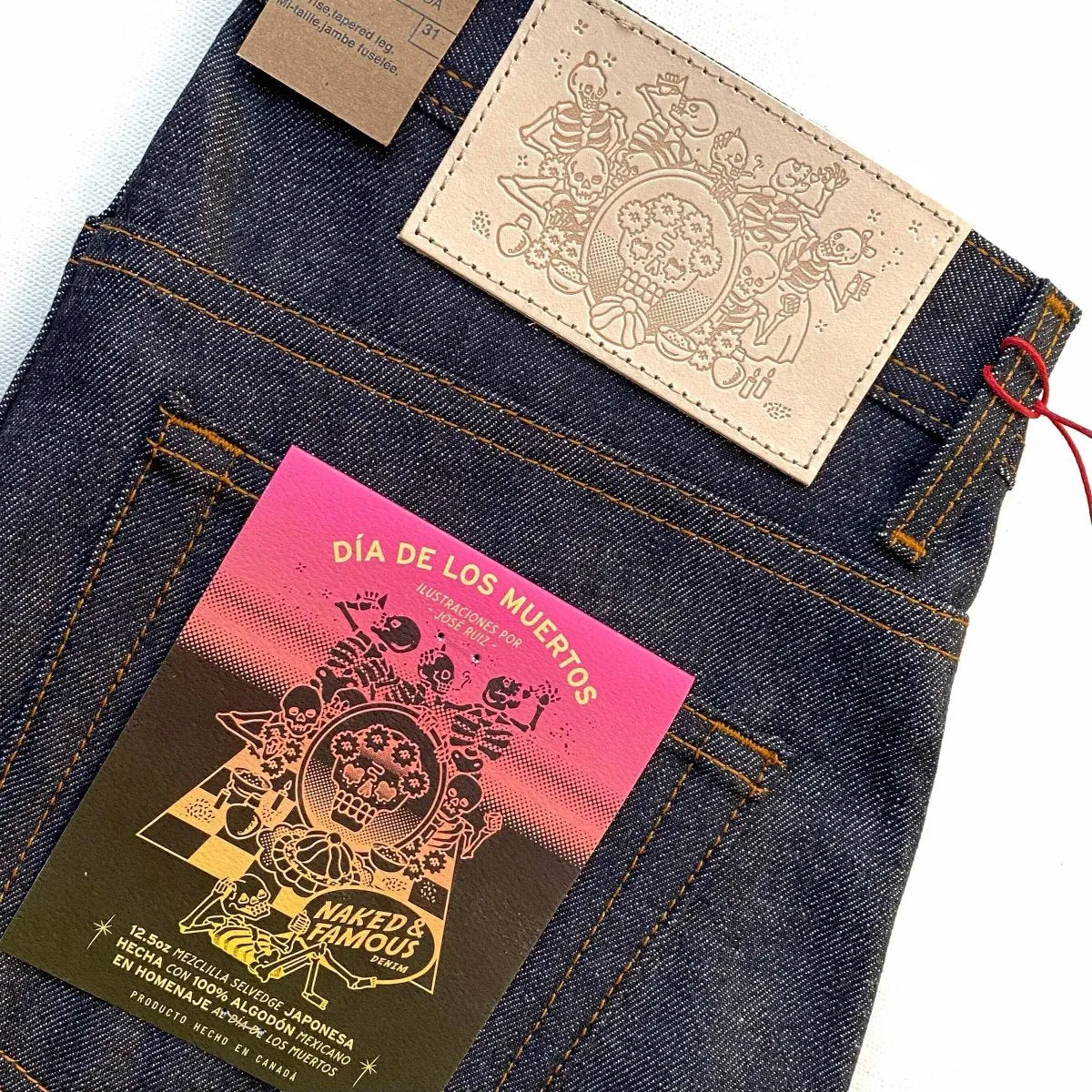 Naked & Famous Denim Dia De Los Muertos Selvedge - Weird Guy Jeans