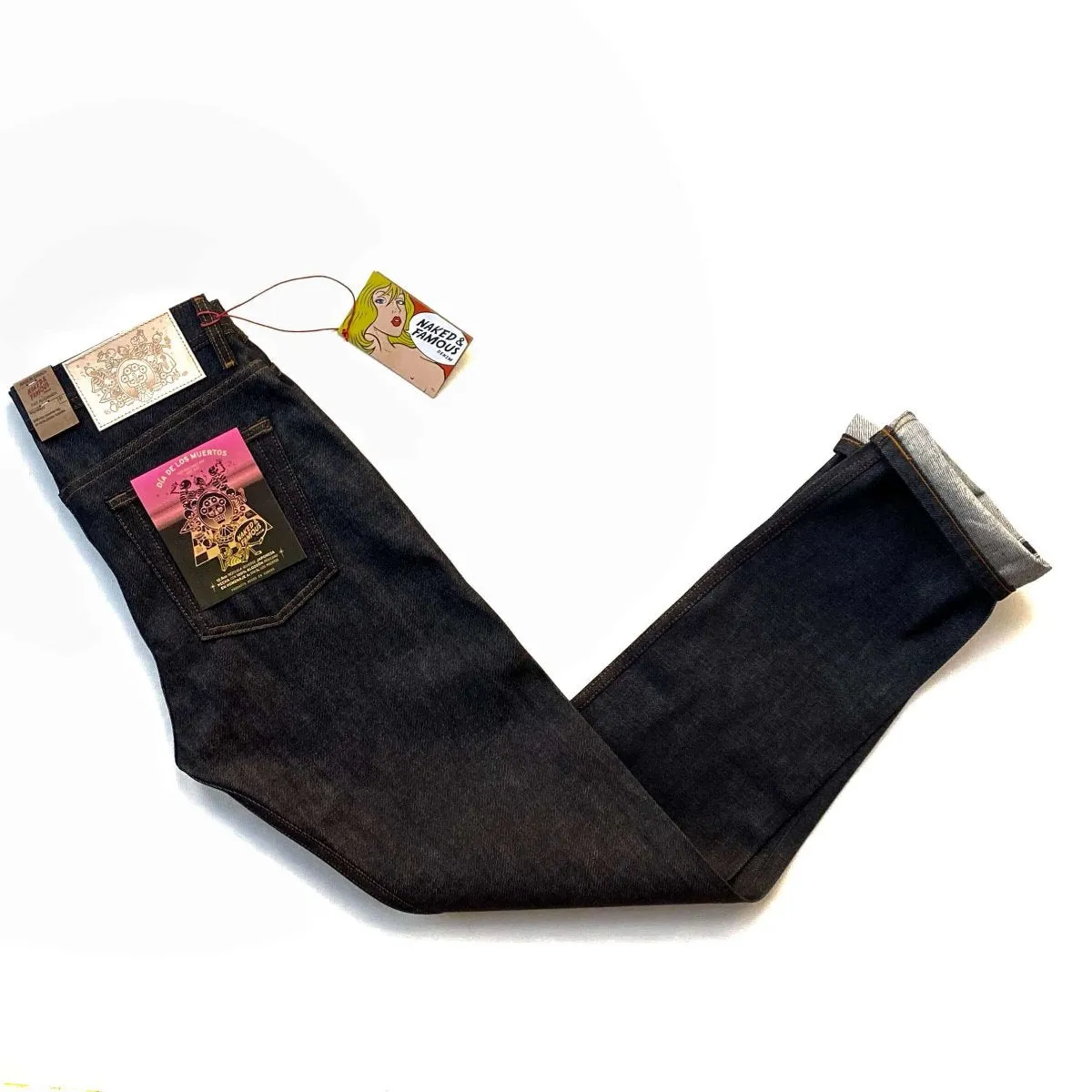 Naked & Famous Denim Dia De Los Muertos Selvedge - Weird Guy Jeans