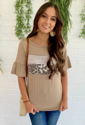 Nala Leopard/Stripe Top-Final Sale