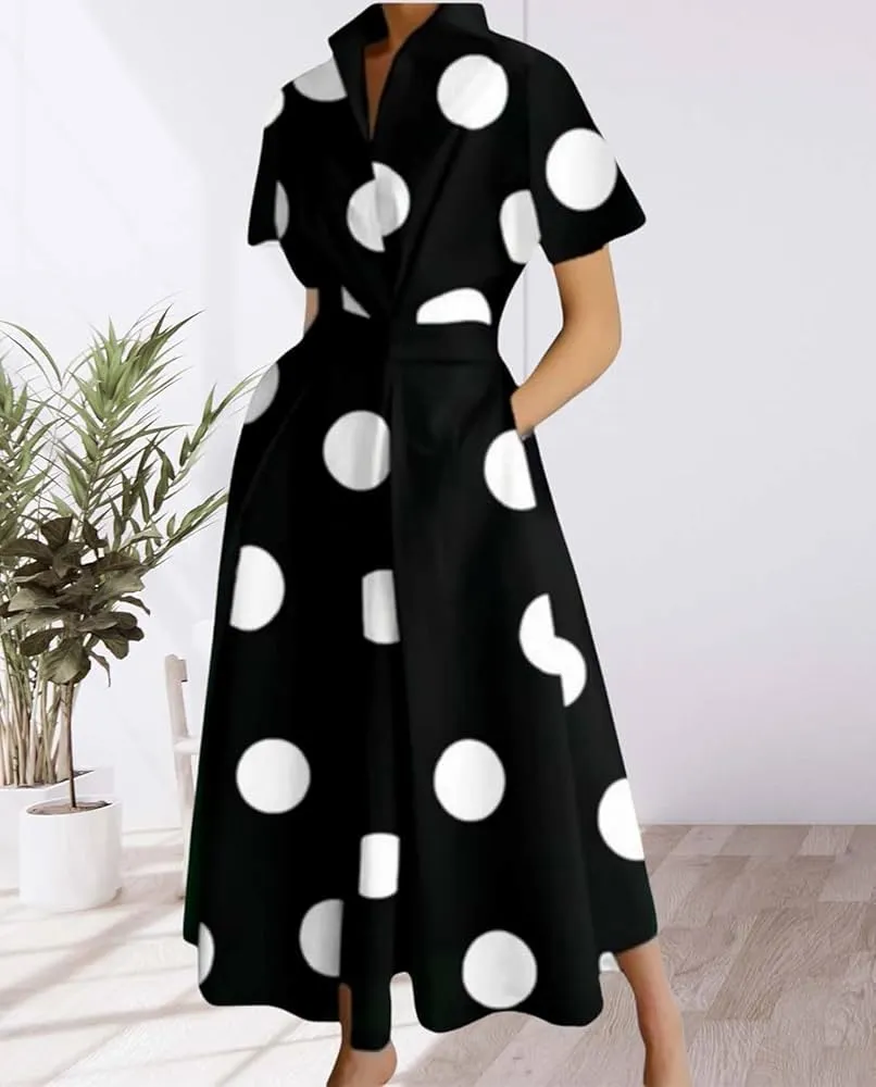 Natalie – Green Polka Dot Dress for women