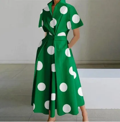 Natalie – Green Polka Dot Dress for women