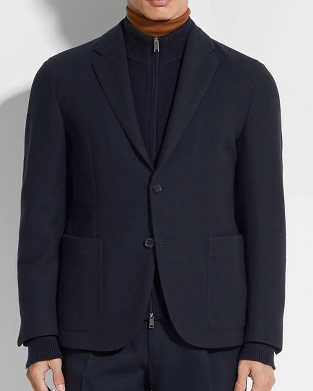 Navy Textured Jersey Sportcoat