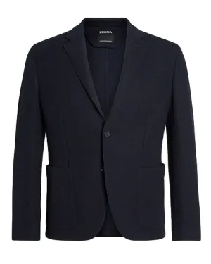 Navy Textured Jersey Sportcoat
