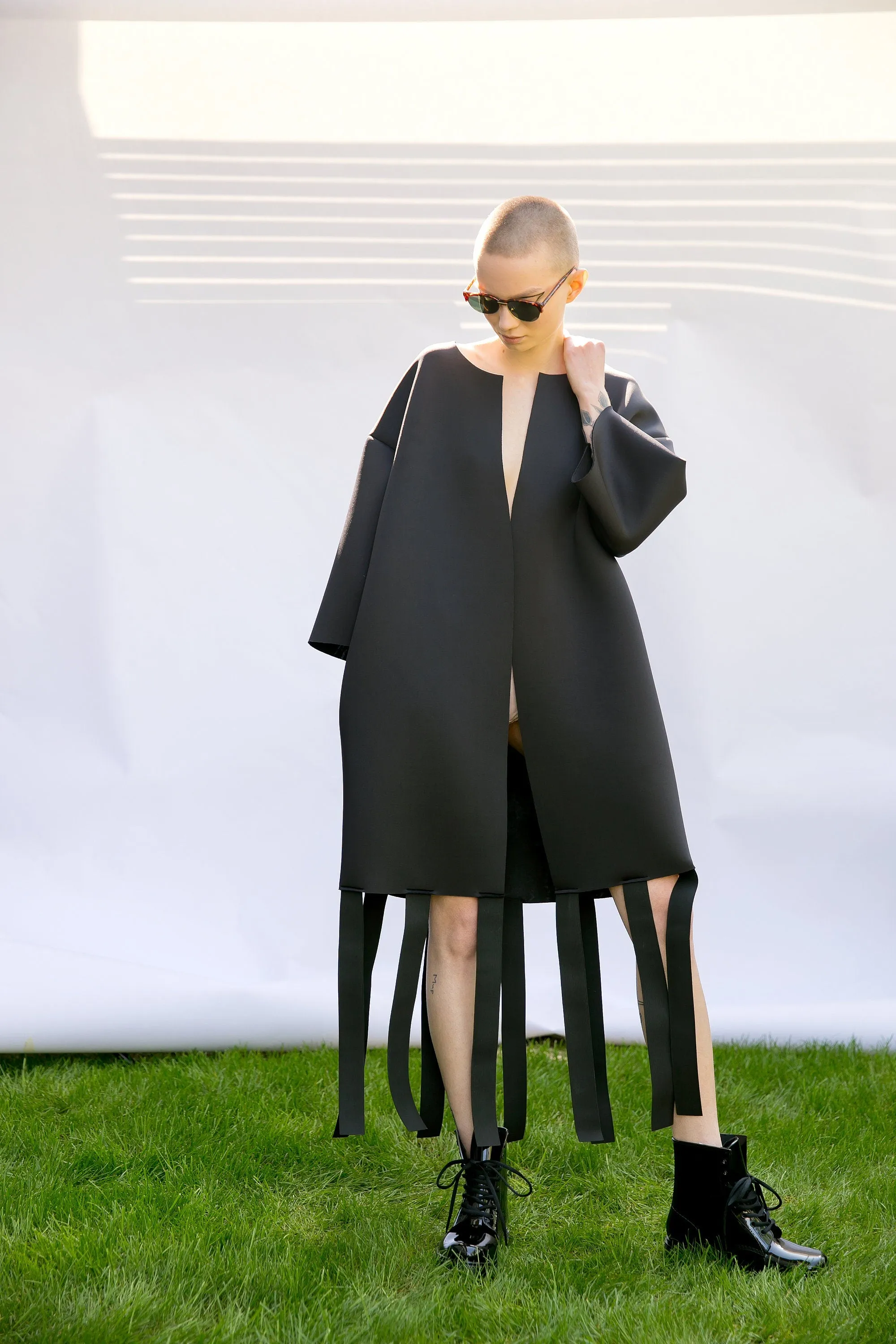 Neoprene Coat With Ribbons