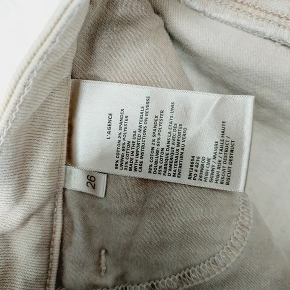 New L'Agence Highline Distressed High Waist Skinny Jeans P882