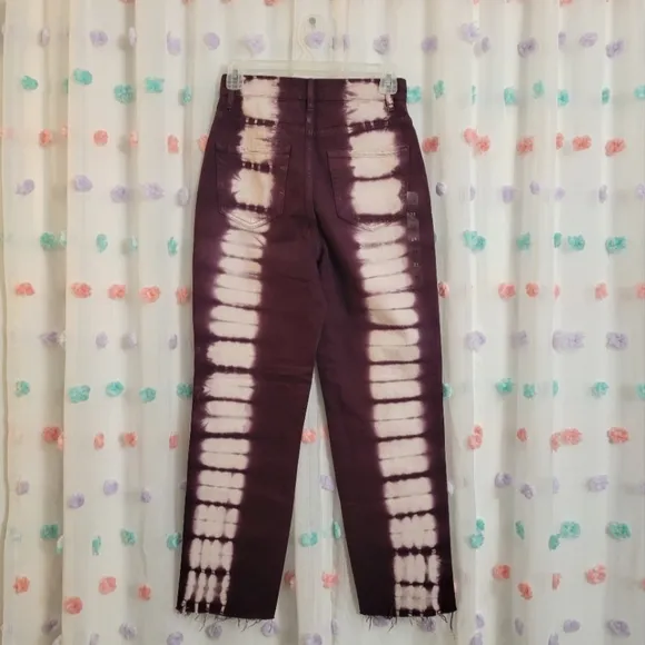 New PacSun Eco Raspberry Tie Dye High Waisted Straight Leg Jeans