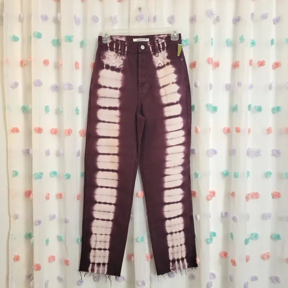 New PacSun Eco Raspberry Tie Dye High Waisted Straight Leg Jeans